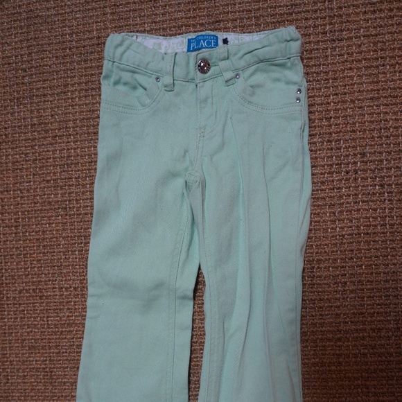 Girls Size 4 The Children's Place Green Jeans - Picture 1 of 4
